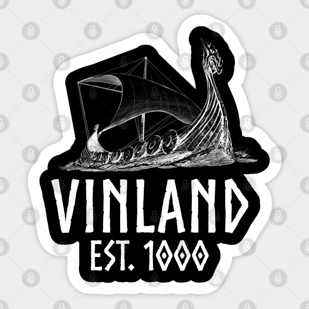 Norse Viking Longship Medieval Scandinavian History Vinland Sticker by Styr Designs